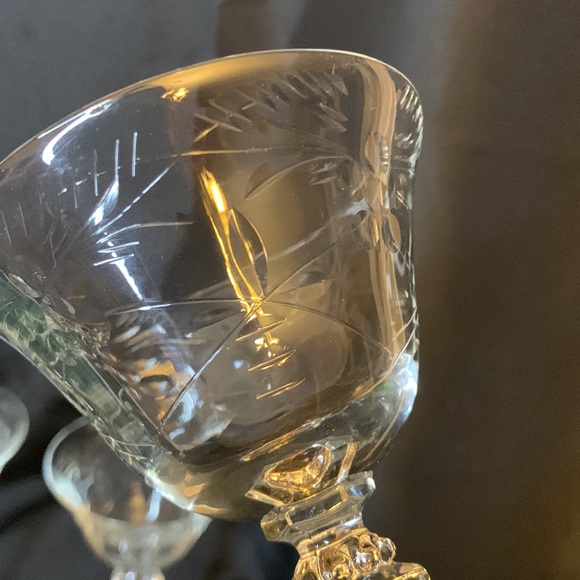 Set of 4 Tiffin Franciscan tall crystal sherbet / champagne coupe glasses - Picture 9 of 10